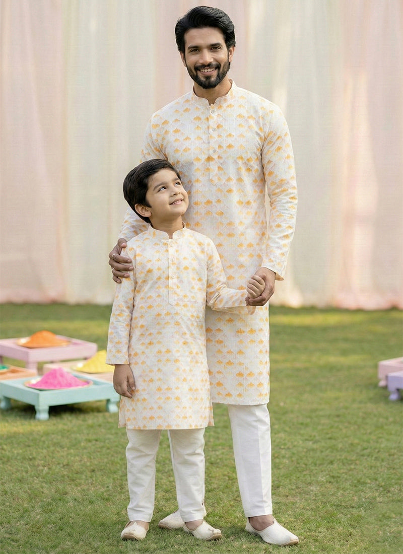 Multi Color Cotton Digital Print Work Festival Wear Readymade Kurta Pajama SW519723