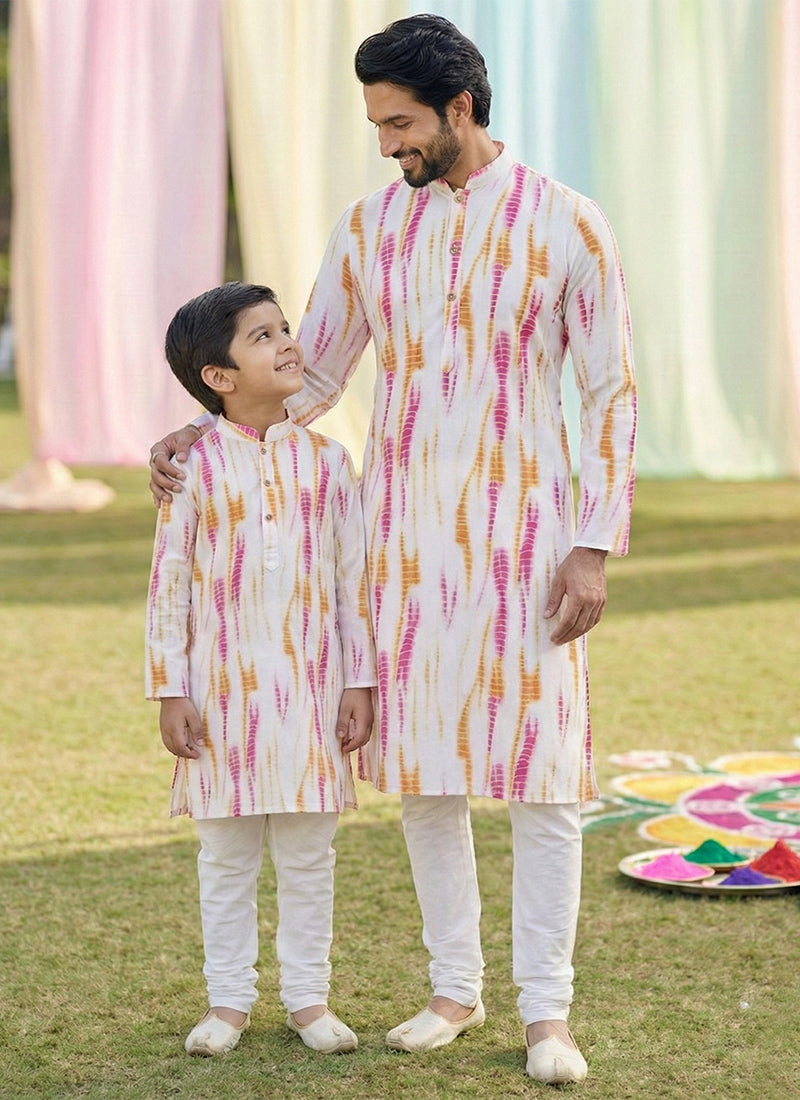 Multi Color Cotton Digital Print Work Festival Wear Readymade Kurta Pajama SW184208