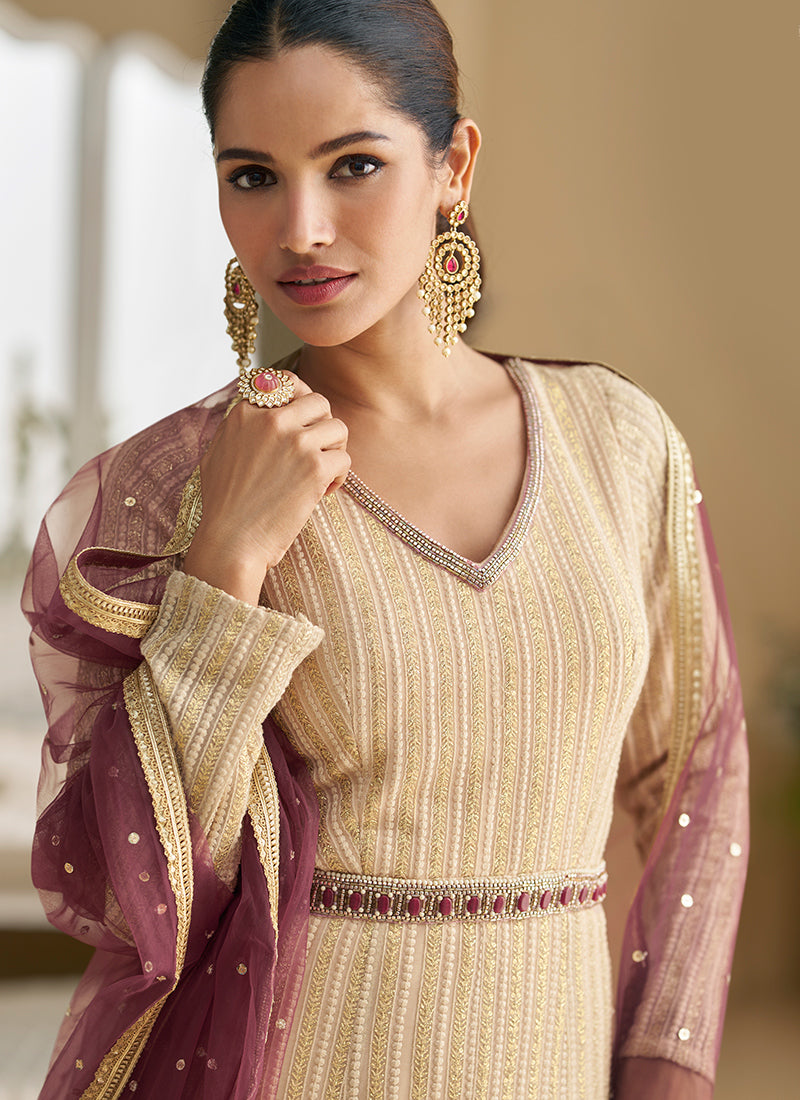 Multi Color Georgette Embroidery Work Wedding Wear Readymade Anarkali Suit SW700554