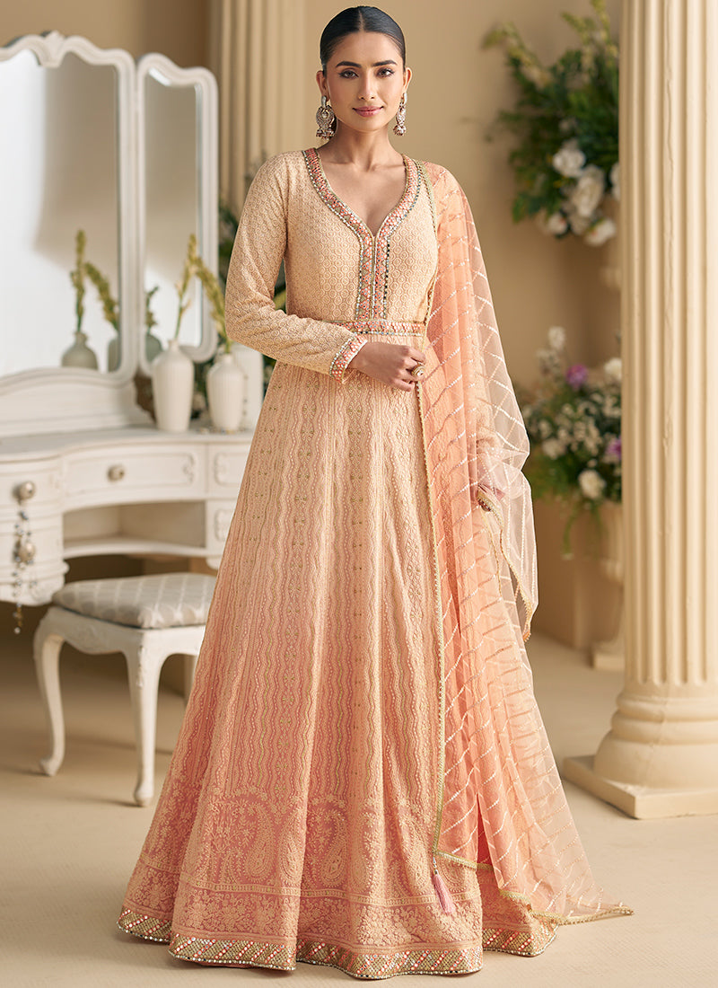 Multi Color Georgette Embroidery Work Wedding Wear Readymade Anarkali Suit SW204230