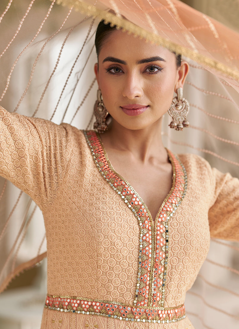 Multi Color Georgette Embroidery Work Wedding Wear Readymade Anarkali Suit SW204230