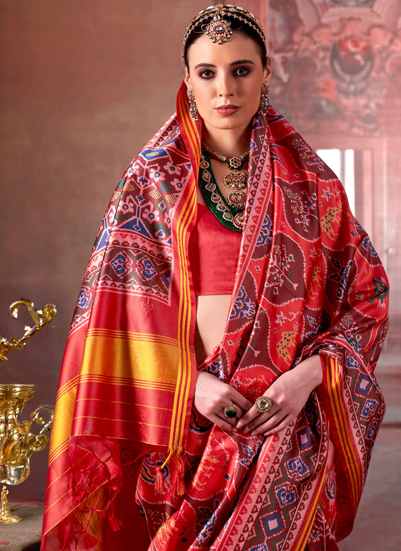 Pv Silk Multi Color Festival Wear Printed Work Saree