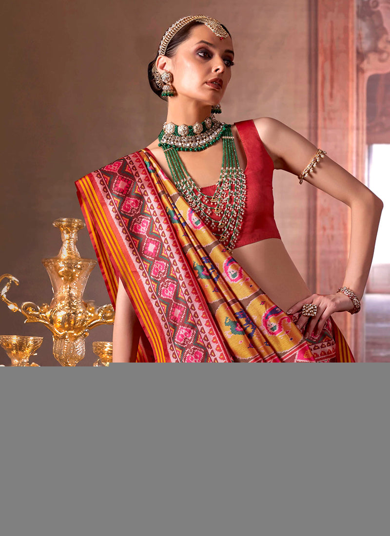 Pv Silk Multi Color Festival Wear Printed Work Saree