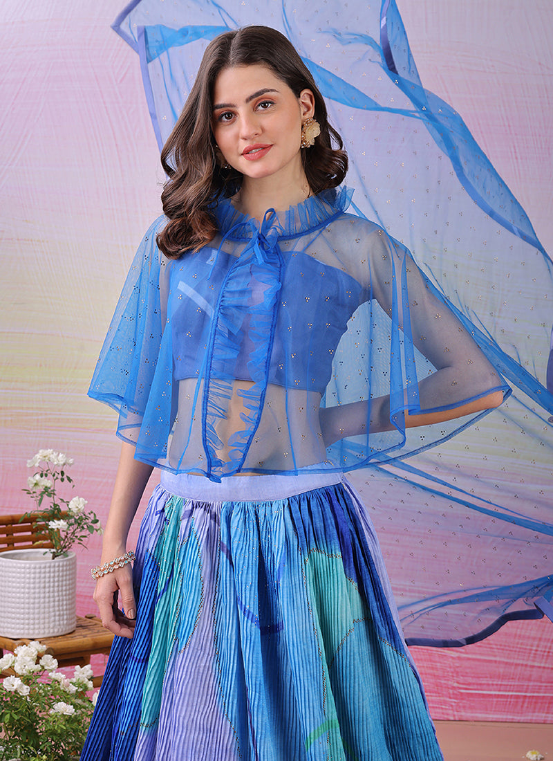 Satin Silk Multi Color Festival Wear Printed Work Lehenga Choli