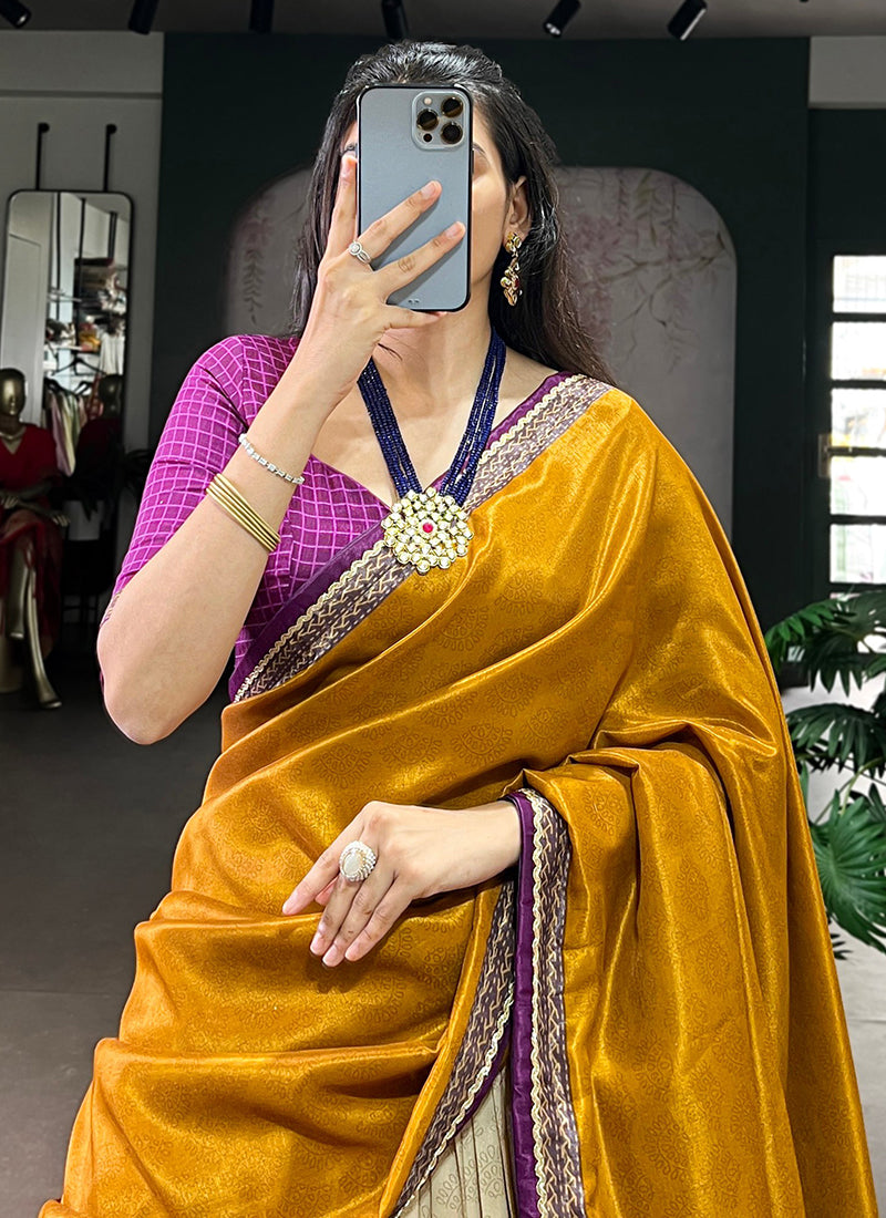 Tussar Silk Multi Color Festival Wear Printed Work Lehenga Choli