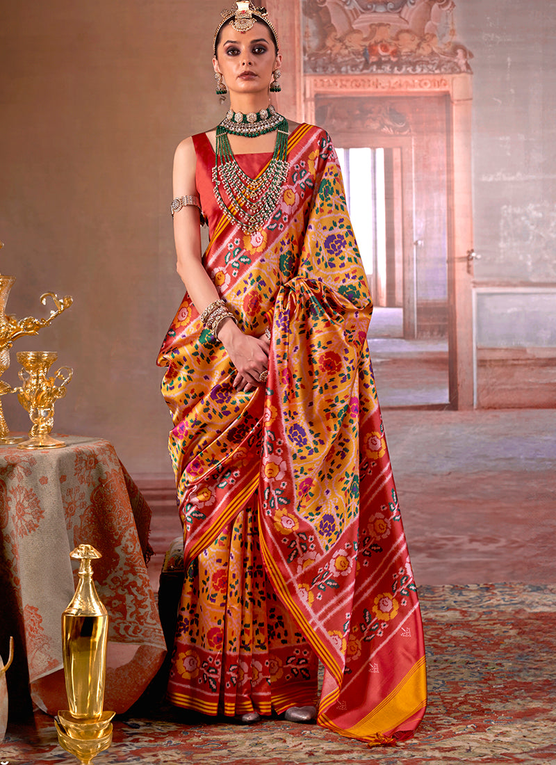 Twill Pv Silk Multi Color Party Wear Printed Work Saree