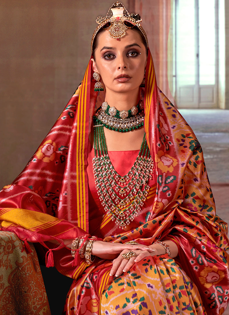 Twill Pv Silk Multi Color Party Wear Printed Work Saree