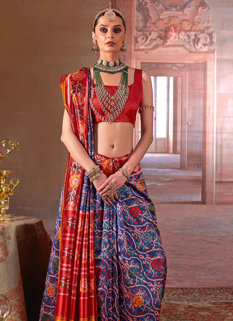 Twill Pv Silk Multi Color Party Wear Printed Work Saree