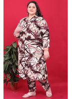 Rayon Multi Colour Casual Wear Printed Readymade Plus Size Cord Set