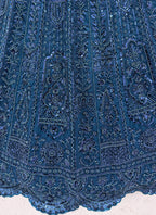 Navy Blue Net Embroidery Work Wedding Wear Lehenga Choli SW491740