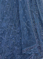 Navy Blue Net Embroidery Work Wedding Wear Lehenga Choli SW491740