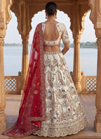 Off White Silk Embroidery Work Wedding Wear Lehenga Choli SW937070