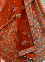 Orange  Silk Embroidery Work Wedding Wear Lehenga Choli SW837643
