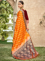 Orange Banarasi Silk Weaving Work Occasional Wear Saree SW889602