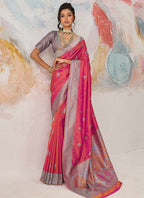 Peach Kanjivaram Silk Weaving Work Festival Wear Saree SW337958