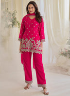 Pink Chinon Silk Embroidery Work Festival Wear Readymade Salwar Suit SW676583