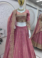 Pink Fendy Silk Sequins Work  Occasional Wear Readymade Lehenga Choli SW252879