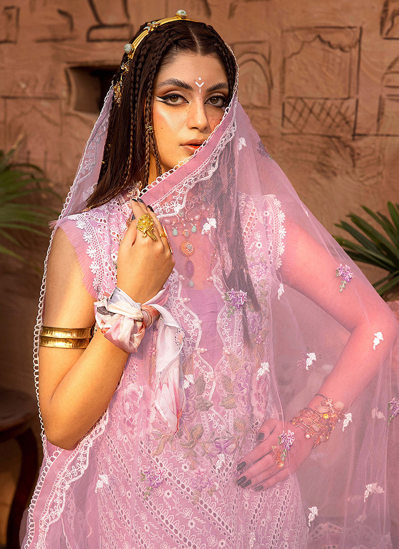 Heavy Cotton Pink Wedding Wear Embroidery Work Pakistani Suit