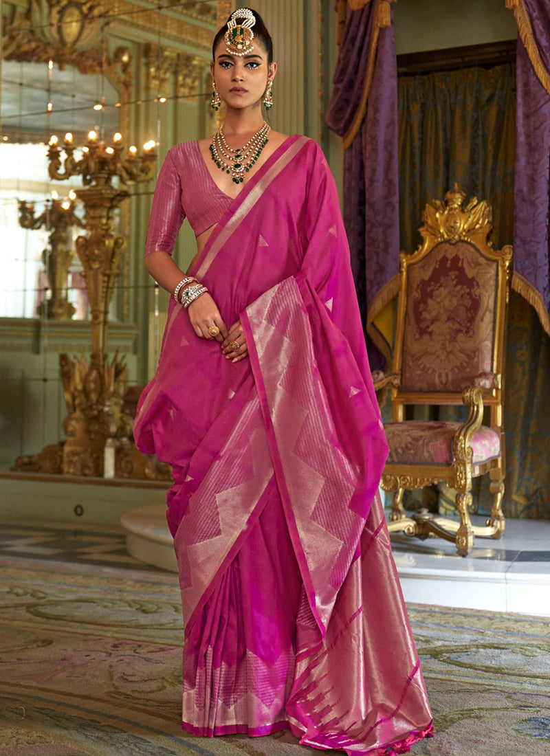Pink Silk Weaving Work Occasional Wear Saree SW875899