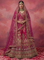 Pink Silk Embroidery Work Wedding Wear Lehenga Choli SW874697