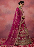 Pink Silk Embroidery Work Wedding Wear Lehenga Choli SW874697