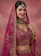 Pink Silk Embroidery Work Wedding Wear Lehenga Choli SW874697