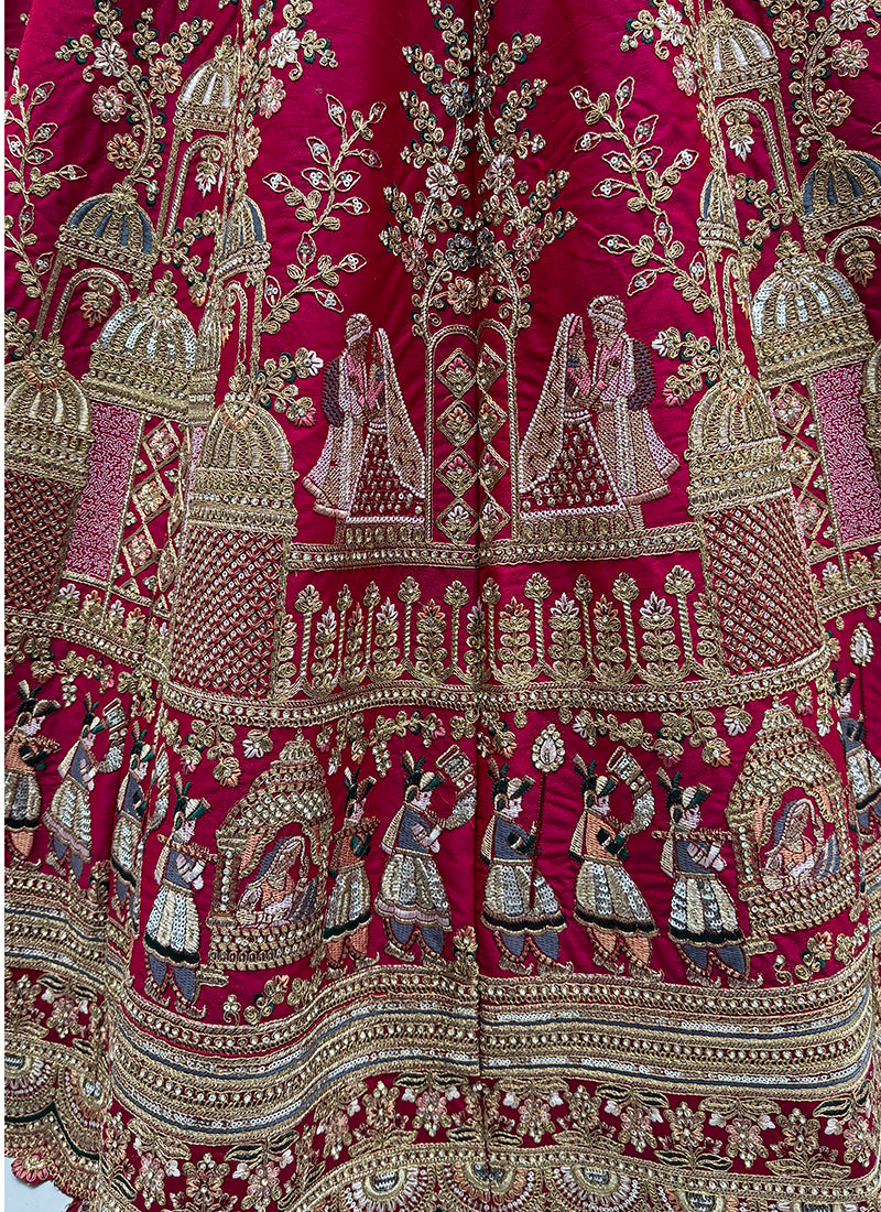 Pink Silk Embroidery Work Wedding Wear Lehenga Choli SW874697