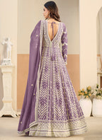 Purple Faux Georgette  Embroidery Work Occasional Wear Anarkali Suit SW271940