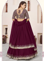 Purple Georgette Sequins Work Wedding Wear Lehenga Choli SW147307