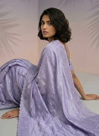 Purple Rasberry Silk Thread Work Festival Wear Saree SW379399