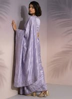 Purple Rasberry Silk Thread Work Festival Wear Saree SW379399