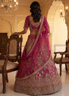 Rani Pink Gadhwal Silk Embroidery Work Wedding Wear Lehenga Choli SW350271