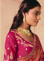 Rani Pink Silk Sequins Work  Wedding Wear Saree SW759969