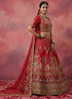 Red Silk Embroidery Work Wedding Wear Lehenga Choli SW125995