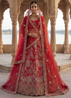 Red Silk Embroidery Work Wedding Wear Lehenga Choli SW391519