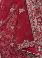 Red Silk Embroidery Work Wedding Wear Lehenga Choli SW703989