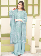 Georgette  Sky Blue Festival Wear Sequence Work Readymade Pakistani Suit
