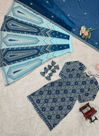 Teal Blue Faux Georgette  Embroidery Work Occasional Wear Readymade Lehenga Skirt SW251884