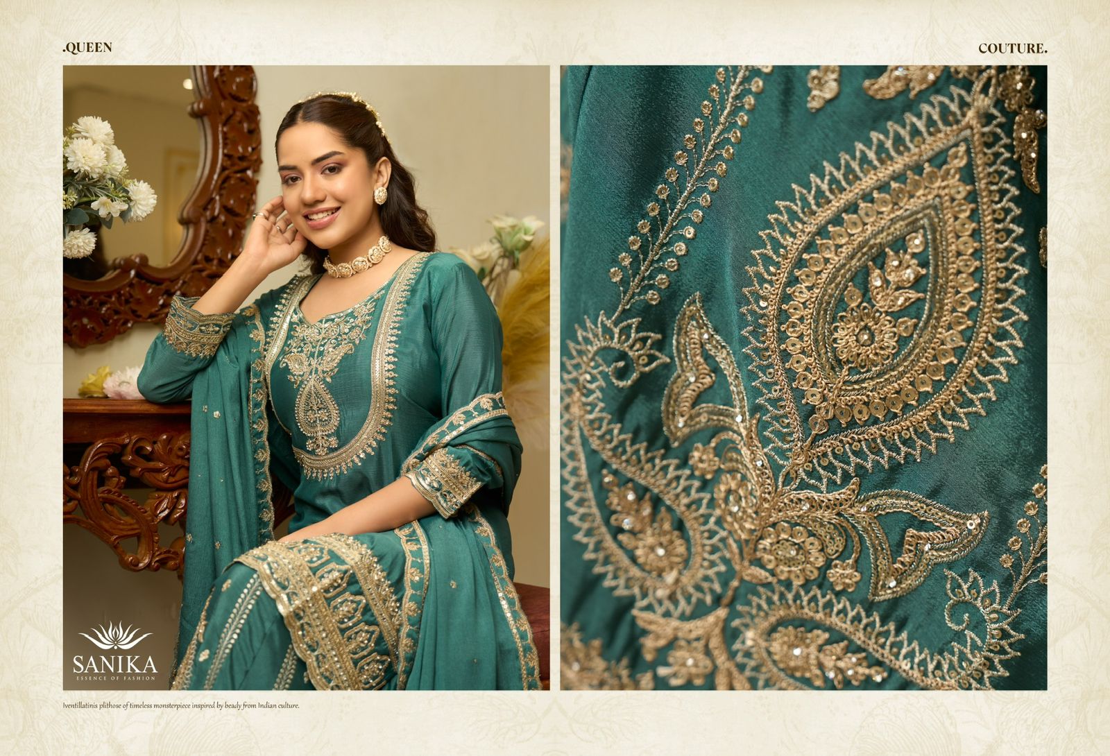 ANMOL Chinon Silk Mirror With Embroidery Festival Wear Salwar Suit 4 Piece Catalogue