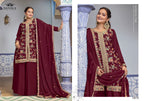 JIYA  Premimun Chinon Silk With Embroidery Hand Work Eid Festival Wear Unstitched 6 Piece Catalogue
