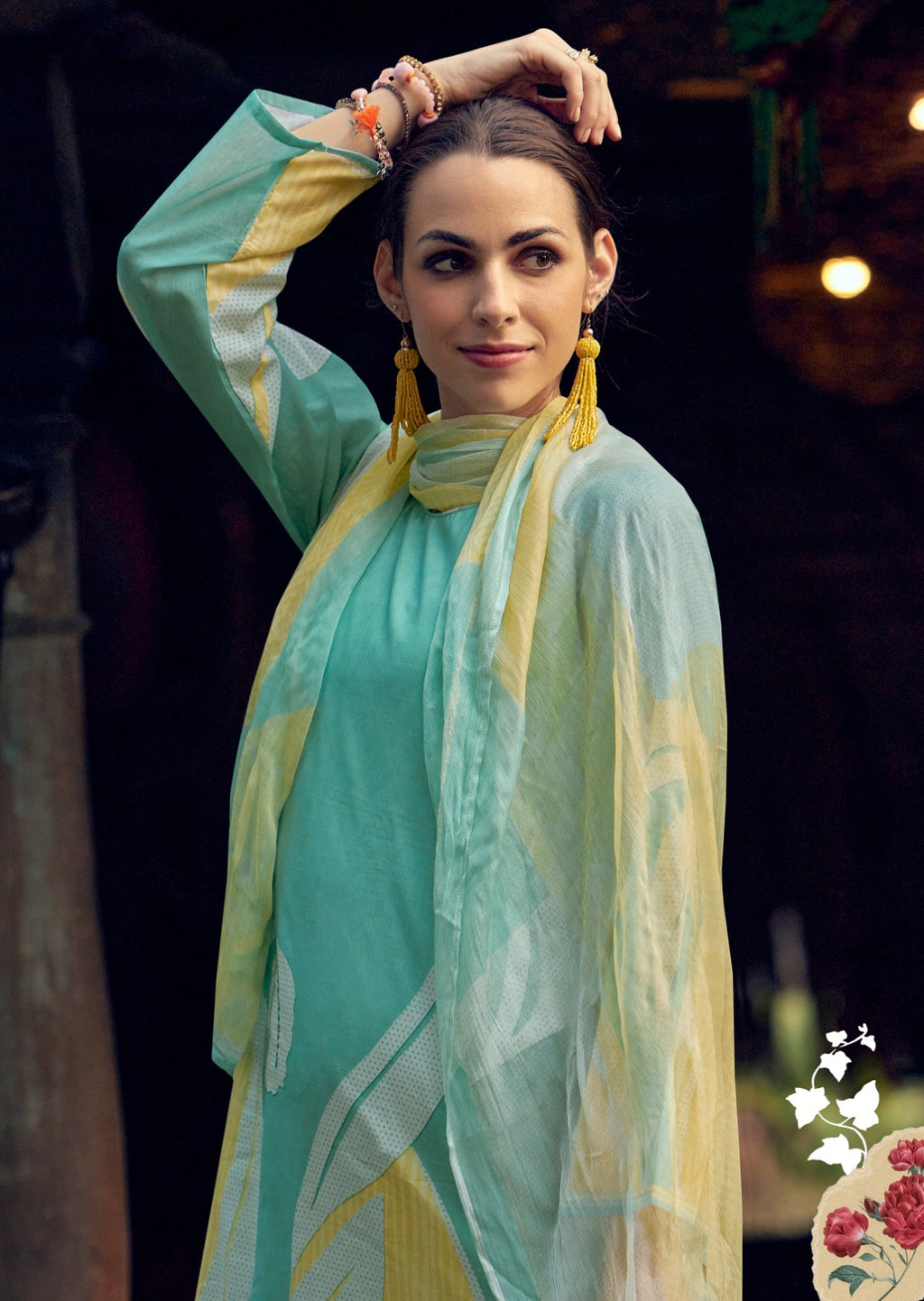 SAFINA Lawn  Cotton With DIgital Printed Festival Wear Unstitched Salwar Suit 6 Piece Cataloge