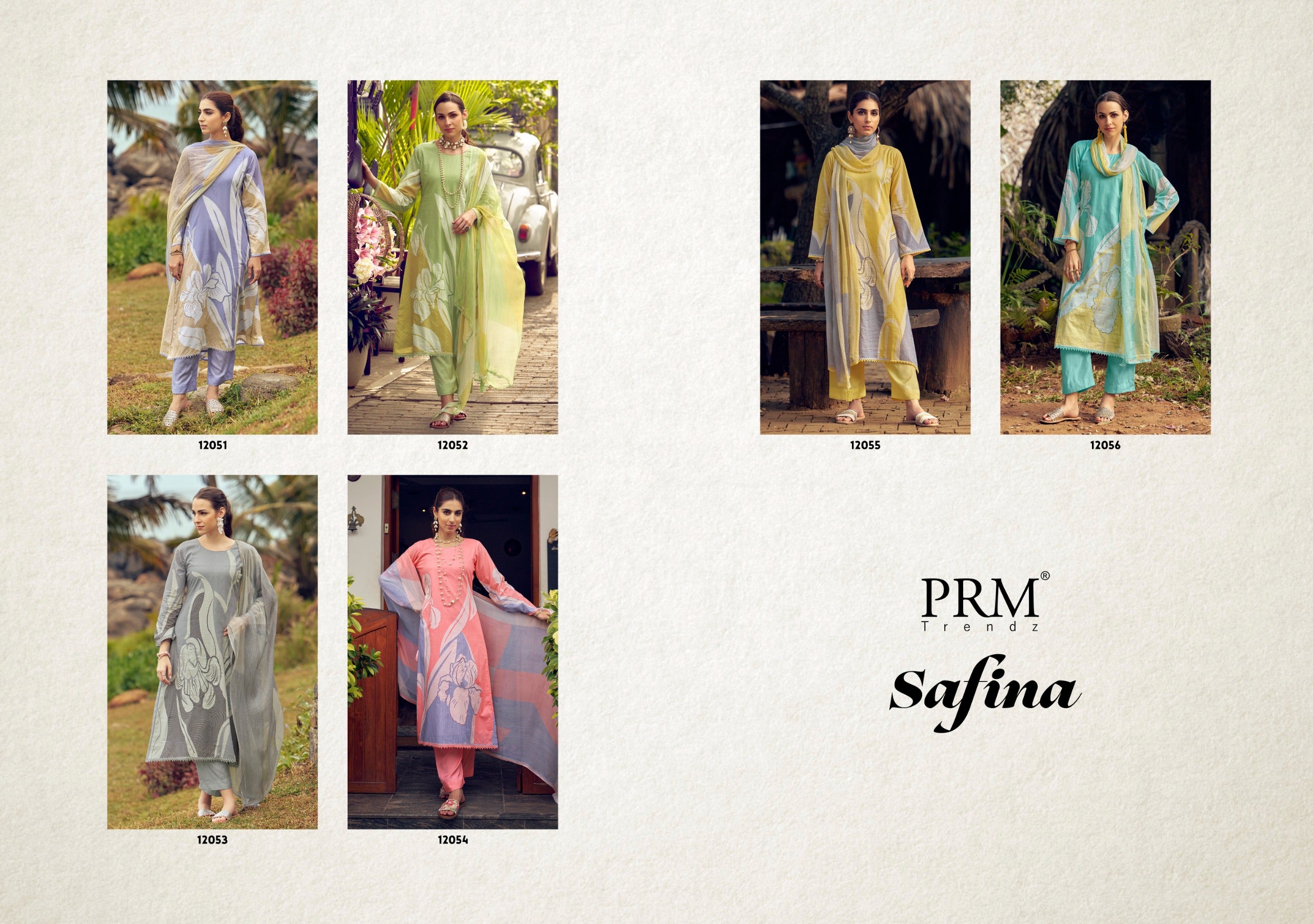 SAFINA Lawn  Cotton With DIgital Printed Festival Wear Unstitched Salwar Suit 6 Piece Cataloge