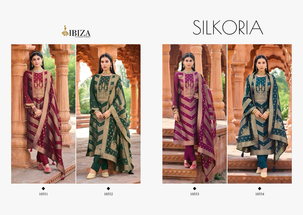 SILKORIYA Pure Banglory Silk Occasional Wear Unstitched Salwar Suit 4 Pieces Catalog