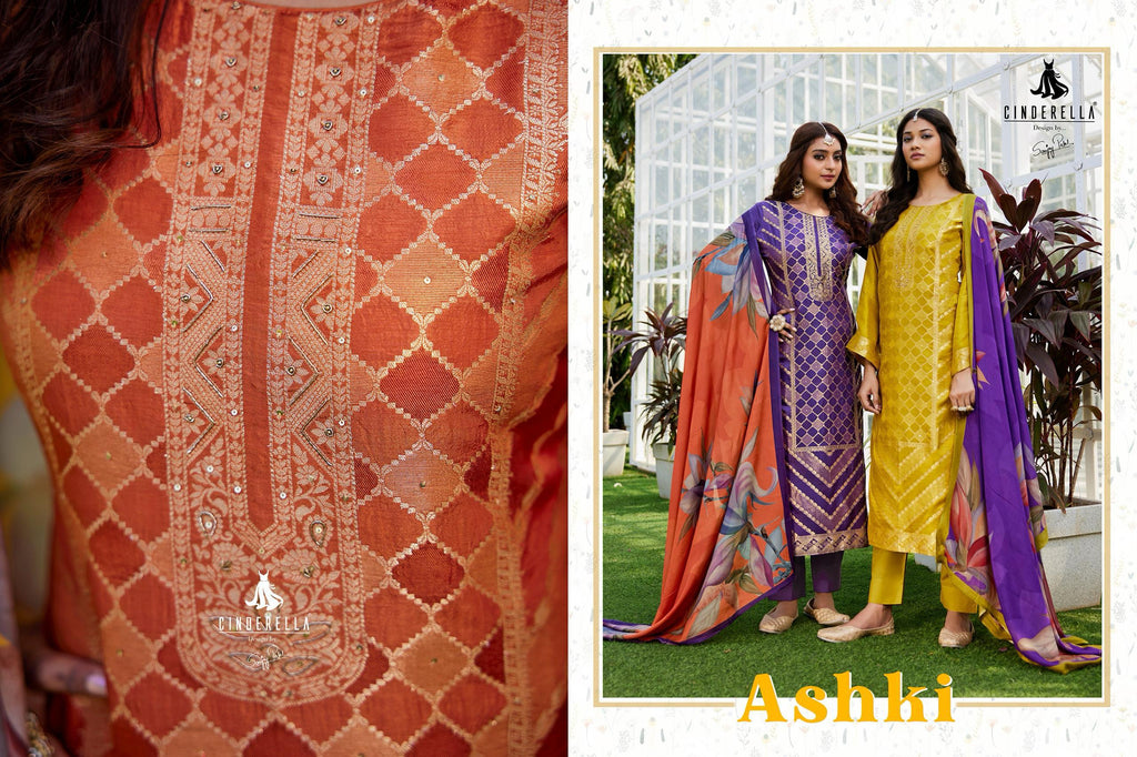 ASHKI Pure Rancard Silk Occasional Wear Unstitched Salwar Suit 4 Pieces Catalog