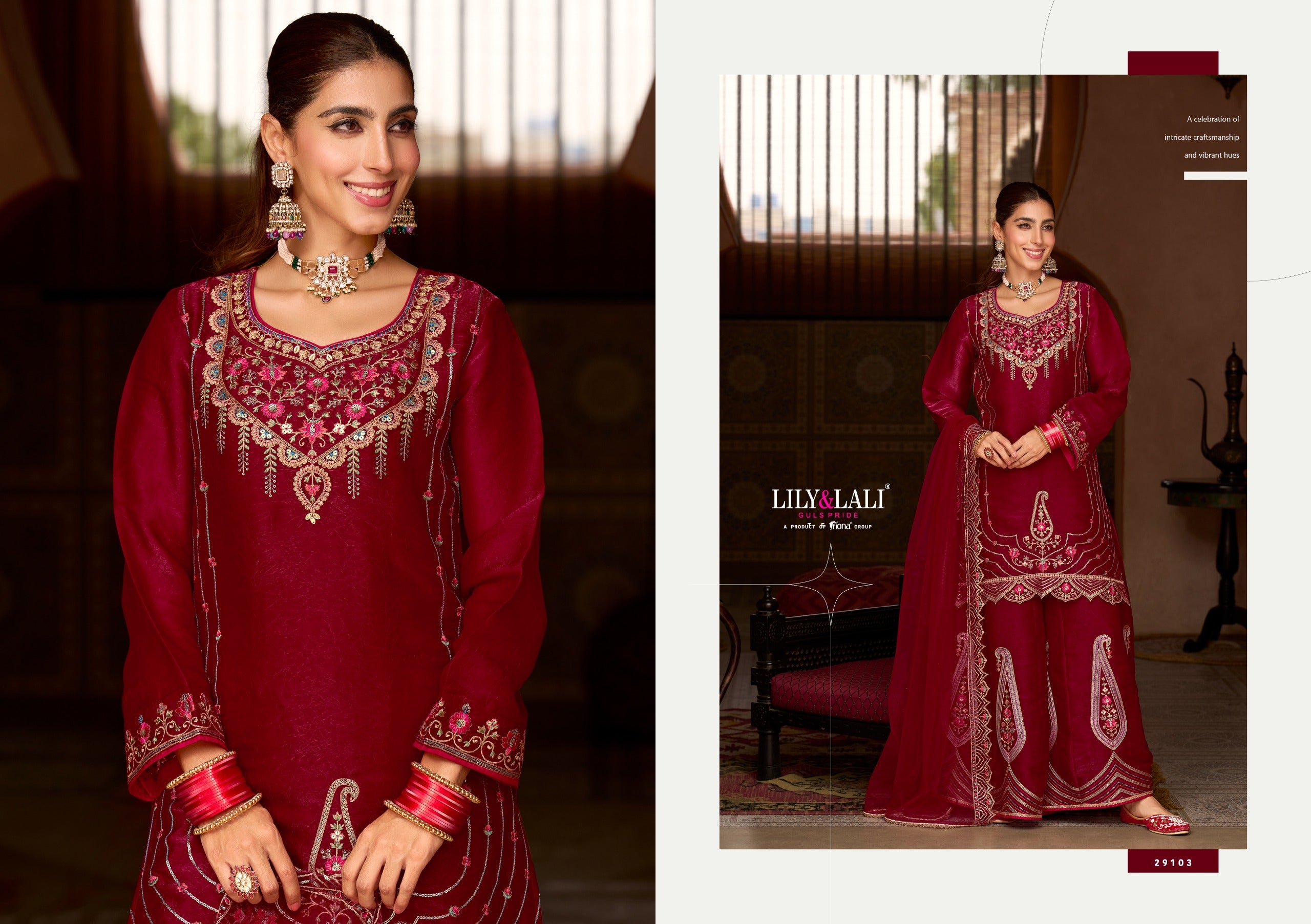 Andorra Embroidery Work Fancy Silk Festive Wear Readymade Palazzo Suit 4 Pieces Catalog