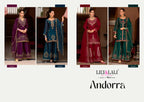Andorra Embroidery Work Fancy Silk Festive Wear Readymade Palazzo Suit 4 Pieces Catalog