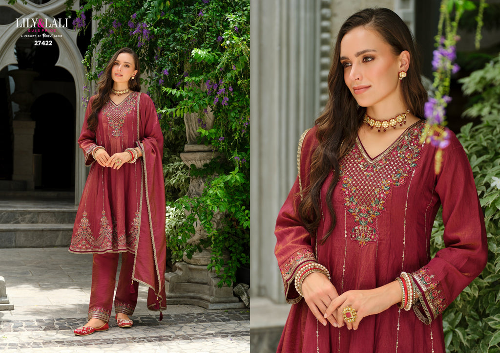 Sajni Embroidery Work Viscose Silk Occasional Wear Readymade Salwar Suit  4 Pieces Catalog