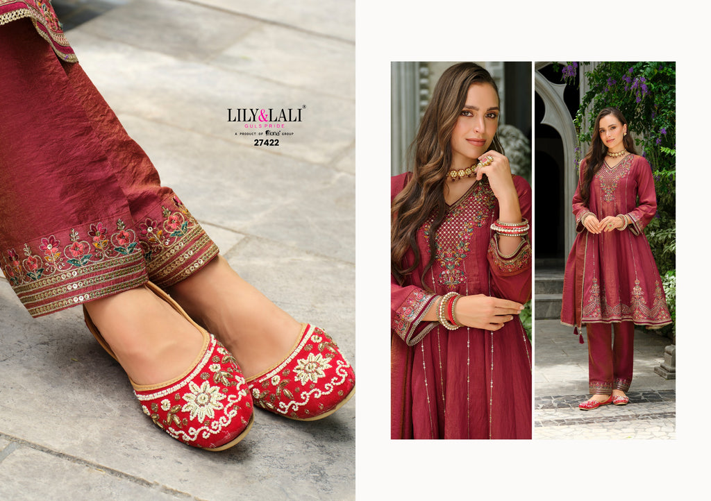 Sajni Embroidery Work Viscose Silk Occasional Wear Readymade Salwar Suit  4 Pieces Catalog