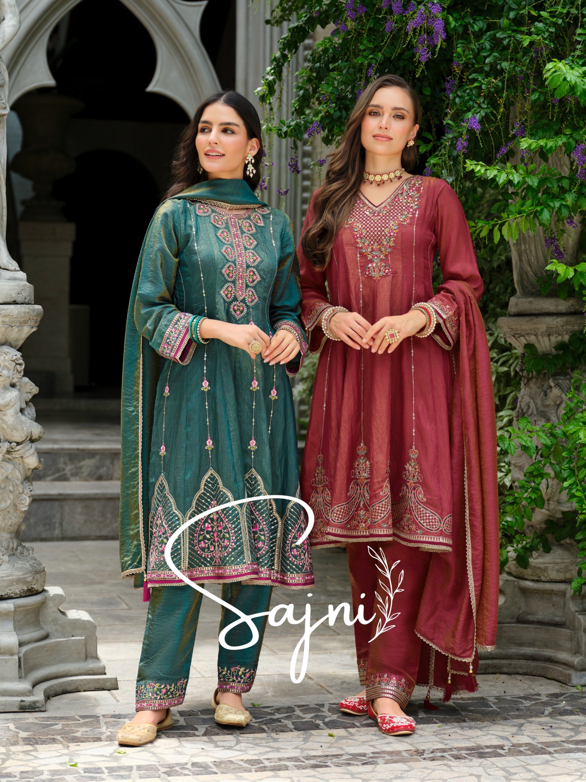 Sajni Embroidery Work Viscose Silk Occasional Wear Readymade Salwar Suit  4 Pieces Catalog