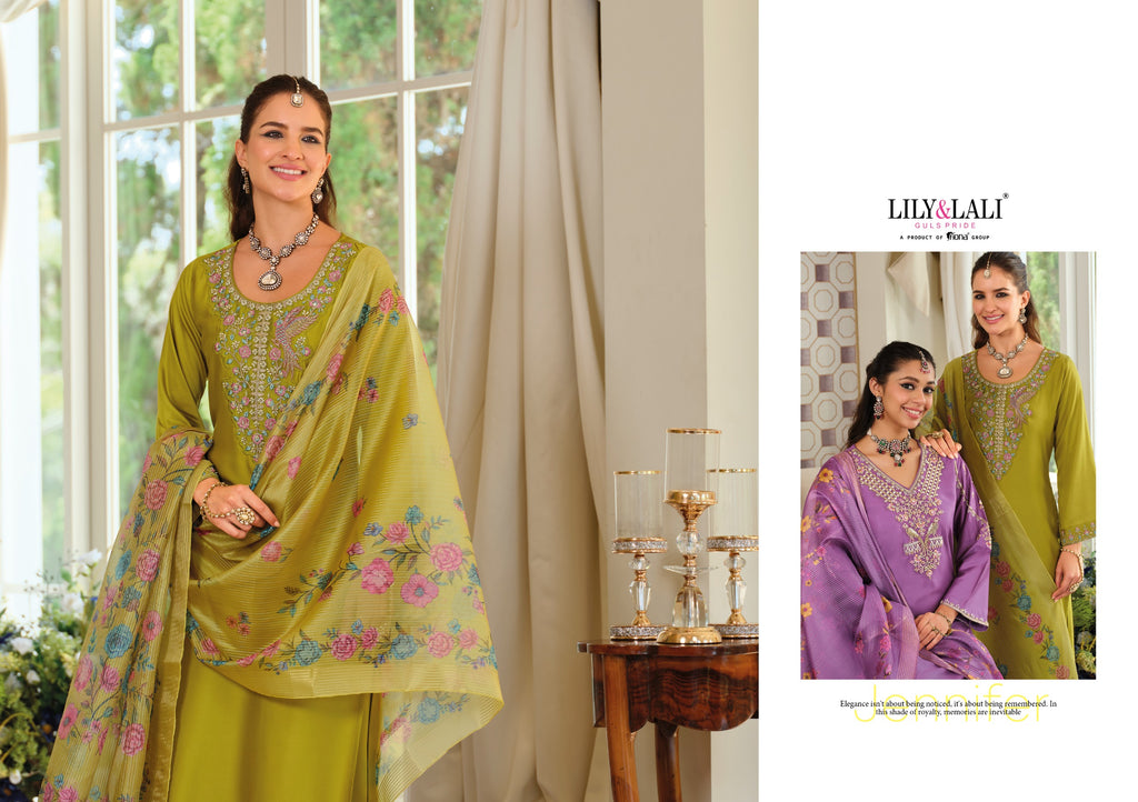 Jennifer Heavy Handwork Pure Viscose Gajji Silk Readymade Salwar Suit  4 Pieces Catalog